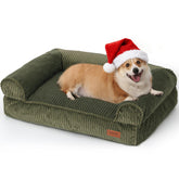FUKUMARU corduroy dog bed 36in plush warmth for chilly days