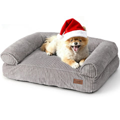 FUKUMARU dog couch bed front view in 28in size offering cozy warmth for small dogs and cats