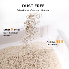 FUKUMARU tofu cat litter dust-free pellets reduce dust in the room.