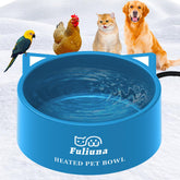 Fuliuna 3.2L heated water bowl for outdoor use keeps pets hydrated in winter.
