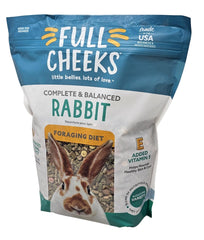Full Cheeks foraging-diet pellets bag on counter for enrichment.