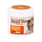 FullBucket Daily Dog Probiotic tub front shows gut-support powder for digestion