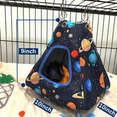 FULUE guinea pig hideout hammock inside fleece panel for cozy warmth and comfort