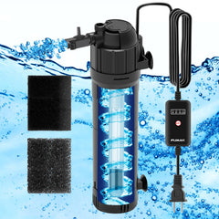 FUMAK U-V aquarium filter front view showing compact submersible design.