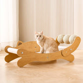 FUNACAY cat scratch pad bed lounge shows roomy space for scratching and resting.