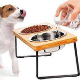 FUNACAY elevated bowls with dual 54 oz stand for ergonomic pet dining.