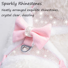 FUNAT rhinestone bow embellishment adds fashionable charm during outings.