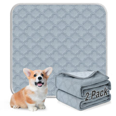 FunFurry washable pee pad light grey 24x24 front view highlighting thick absorption layer for dogs.