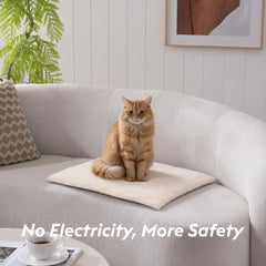 FunFurry self-warming cat bed soft-flannel surface delivers plush comfort for snuggling.