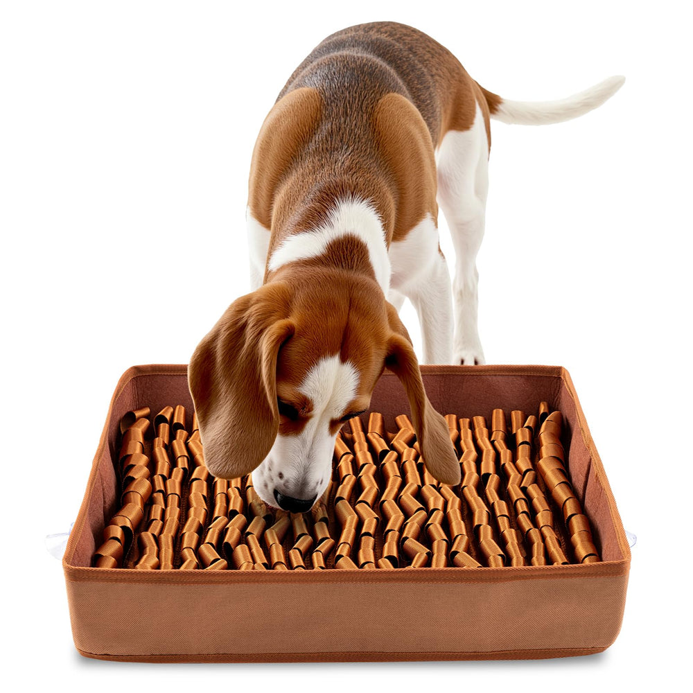 FunFurry Snuffle Mat brown product shot emphasizes enrichment play