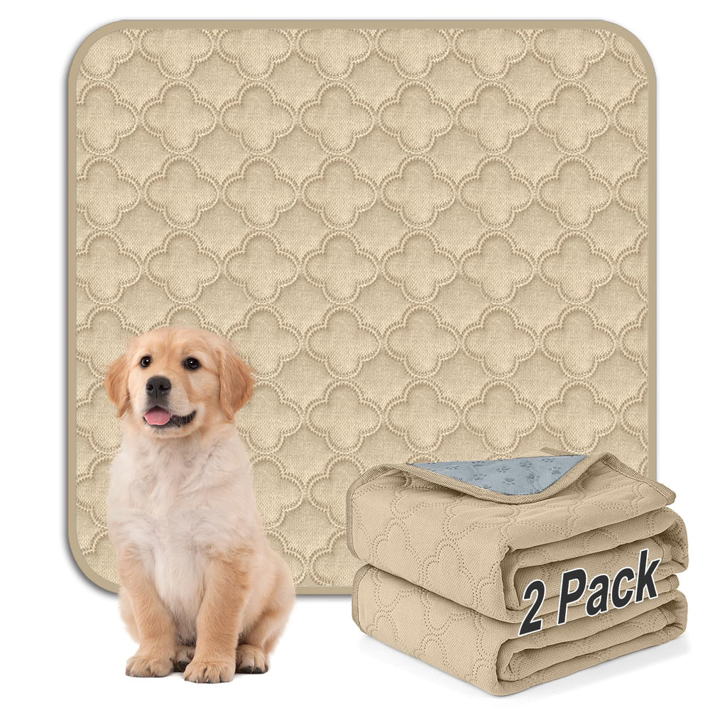 FunFurry washable dog pee pad 36x36 cream front view emphasizes coverage and softness