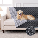FunFurry waterproof dog blanket dark-side fabric, stain-resistant protection for sofas.