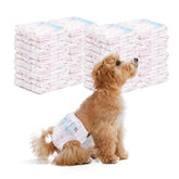FUNLIYING disposable dog diapers worn by a small female dog for secure comfort.