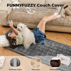 Funny Fuzzy light brown cover is machine washable for easy cleaning after messes.