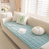 Funny Fuzzy pet couch cover blue on sofa protects from scratches and fur.