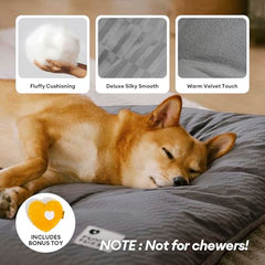 FUNNY FUZZY orthopedic cushion close-up highlights thick cotton fill reducing pressure on joints.