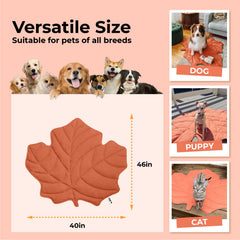 FUNNY FUZZY pink leaf blanket 47x43 protecting bed and furniture.
