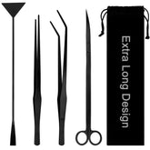 Funnytek 15-inch curved scissors for precise plant trimming with minimal water disturbance.