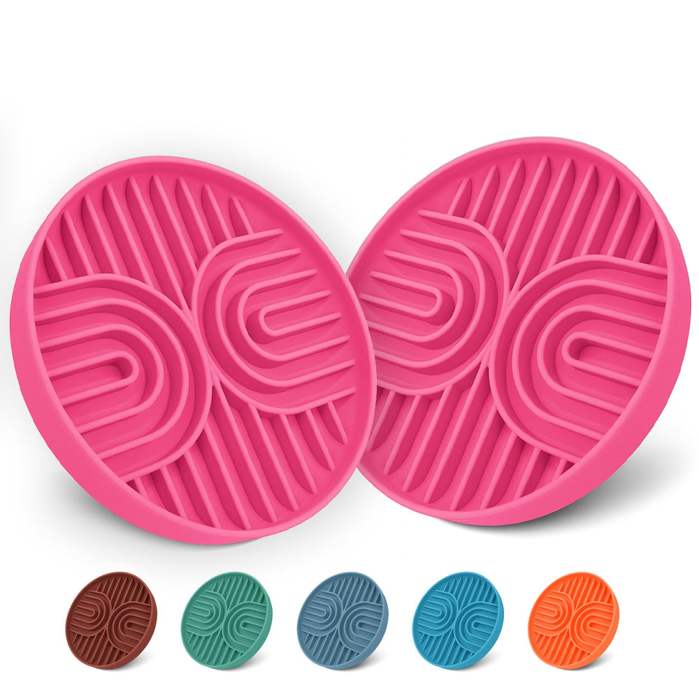 Fur-Brained slow feeder bowls blush 2-pack promote mindful eating and mess-free meals.