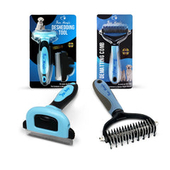 Fur Magic medium deshedding tool gliding through fur for smoother coats and less shedding