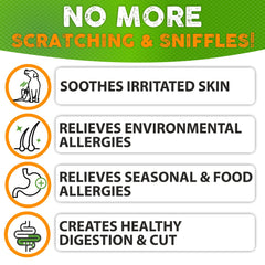 FURALAND Dog Allergy Relief Chews bottle shows natural ingredients for peace of mind.
