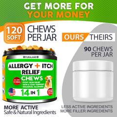 FURALAND Dog Allergy Relief Chews Omega-3 focus, supports skin and coat health.