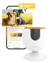 Furbo Mini Camera front view for around-the-clock pet safety alerts