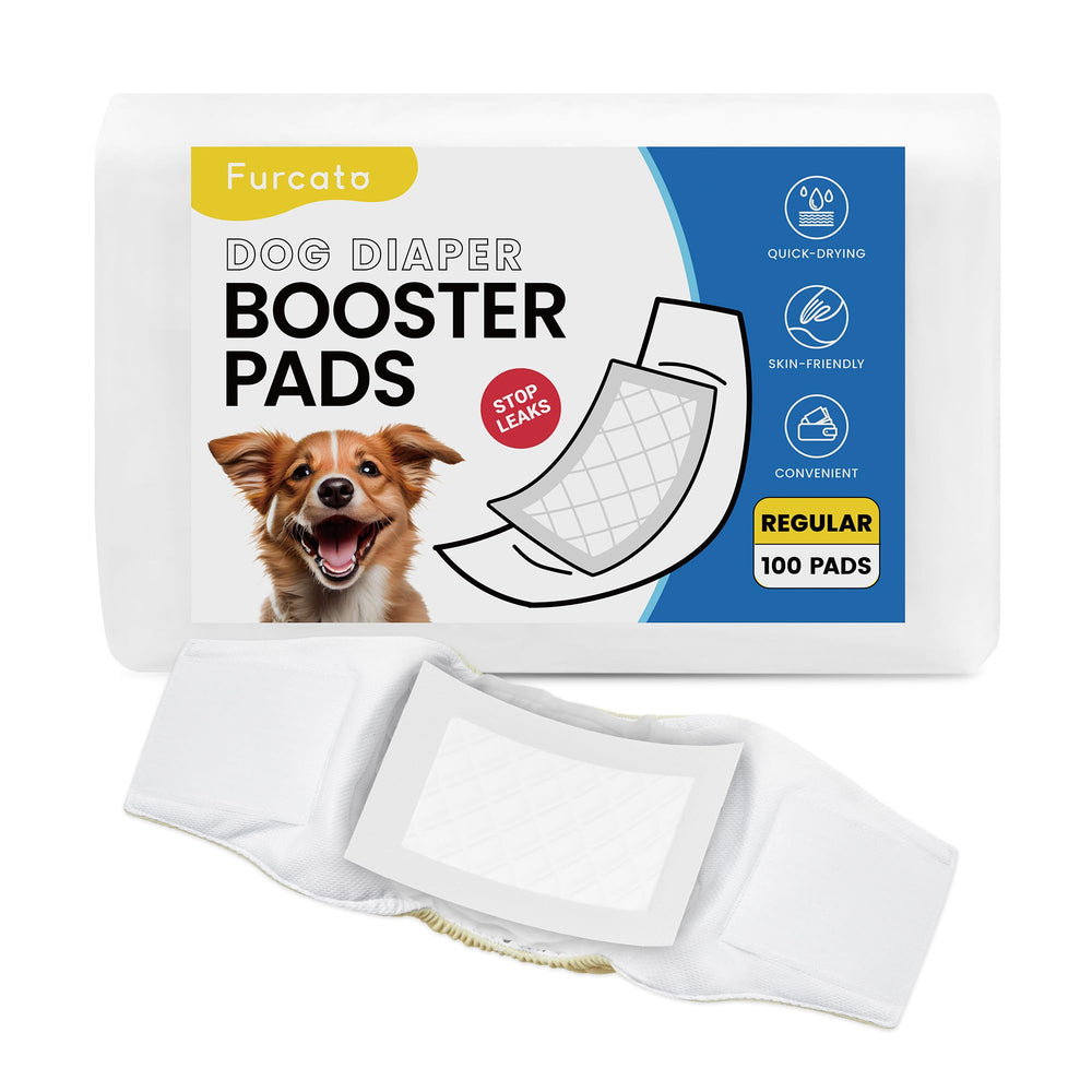 Furcato dog diaper liner 100ct pack provides reliable coverage for daily pet care.