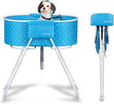 Furesh Little Dipper bath tub blue showing 360-degree access for easy at-home pet washing