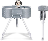 Furesh Little Dipper bath tub setup for easy indoor or outdoor bathing.