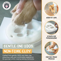 FUREVER MOMENTS paw print kit paint brushes enable precise imprint coloring.