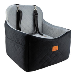 FurFrolic dog car seat front view highlighting elevated comfort for small dogs on car trips