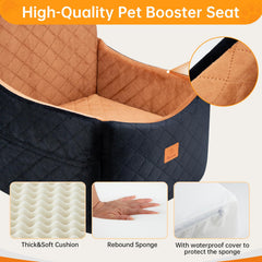 FurFrolic memory foam dog booster seat detachable cover enables easy cleaning.