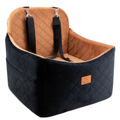 FurFrolic memory foam dog booster seat elevated view for calmer car trips.