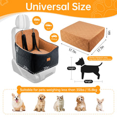 FurFrolic memory foam dog booster seat soft fabric close-up promotes cozy rides.