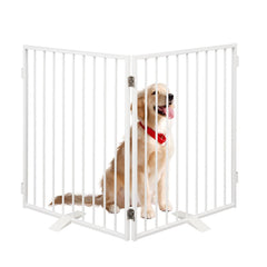 Furggis metal dog gate front view with durable indoor-outdoor safety