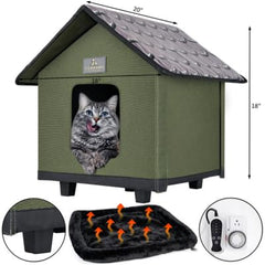 FurHome Collective two-exit design with PVC door covers offers sheltered access.
