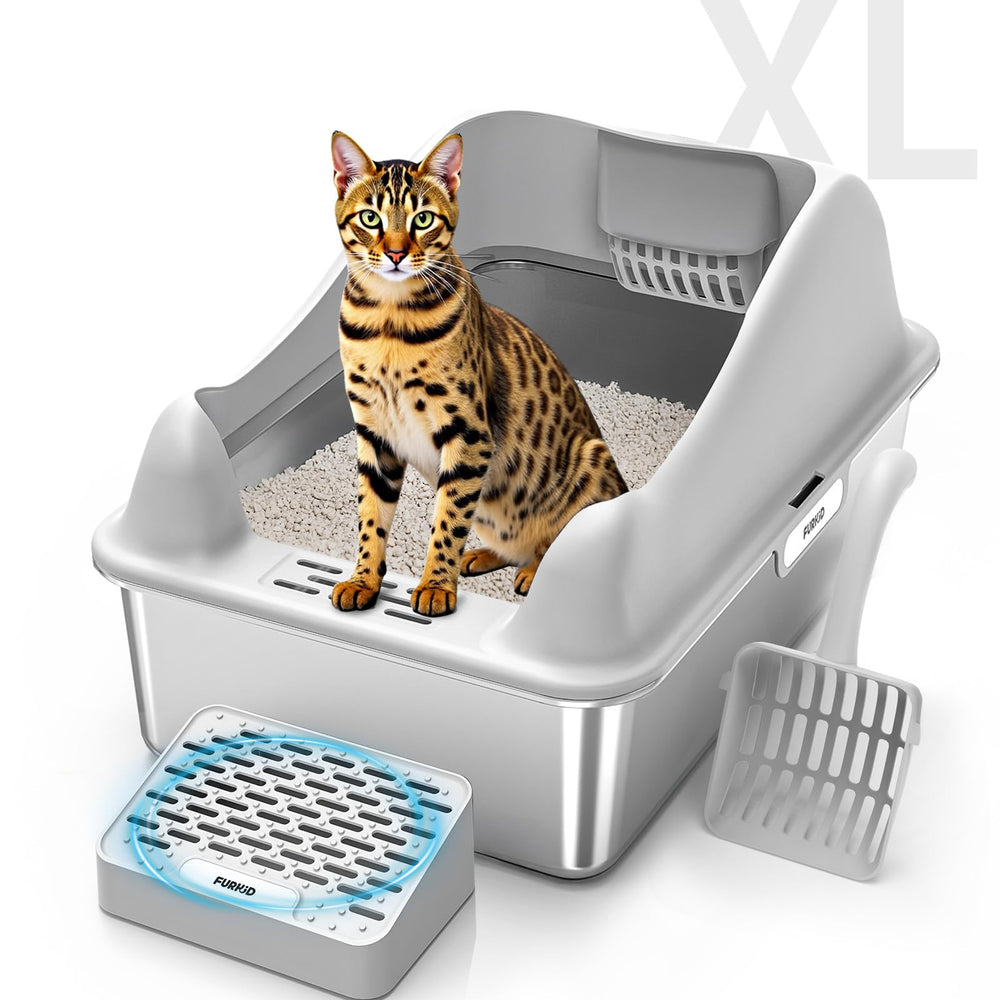 Furkid xl litter box lid view showing secure top for odor control.