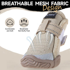 Furmate anti-slip rubber soles offer grip on slippery floors and trails.