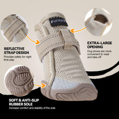 Furmate dog shoes small reflective straps boost night safety on evening walks.