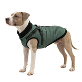 Furmate dog winter coat built-in harness for secure, hands-free leash control on walks.