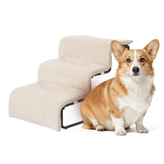 FURNAWAY stairs bed 3step top provides easy access and a soft resting spot near the bed