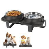 FURNIPLAS elevated dog bowls on a sturdy stand improve feeding height for small and medium dogs