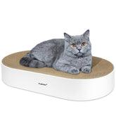FUROZY cat scratcher oval cardboard bed features ergonomic oval shape for comfortable lounging
