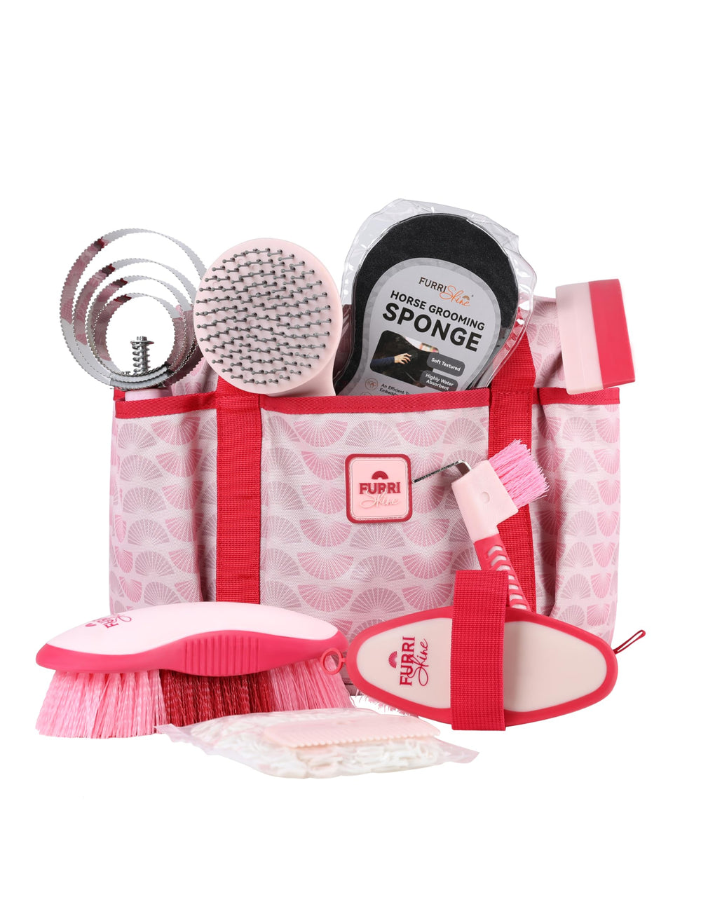 Furrishine 9pcs kit full set for coat-to-hoof grooming.
