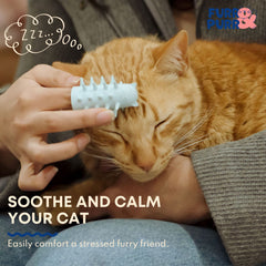 Furr&Purr cat brush set scratching pad in use for at-home scratching relief.