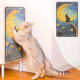 Furrther Sisal Scratcher Post Starry Night wall-mount design provides durable scratching for cats.