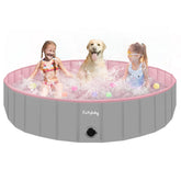 Furrybaby dog pool foldable pink 63-inch for easy setup and outdoor cooling