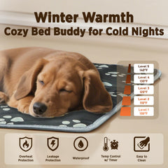 Furrybaby Large Dog Heating Pad side view showing anti bite cord safety