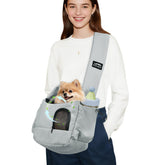 Furtent dog sling shoulder-strap delivers cushioned comfort and reduces shoulder pressure.